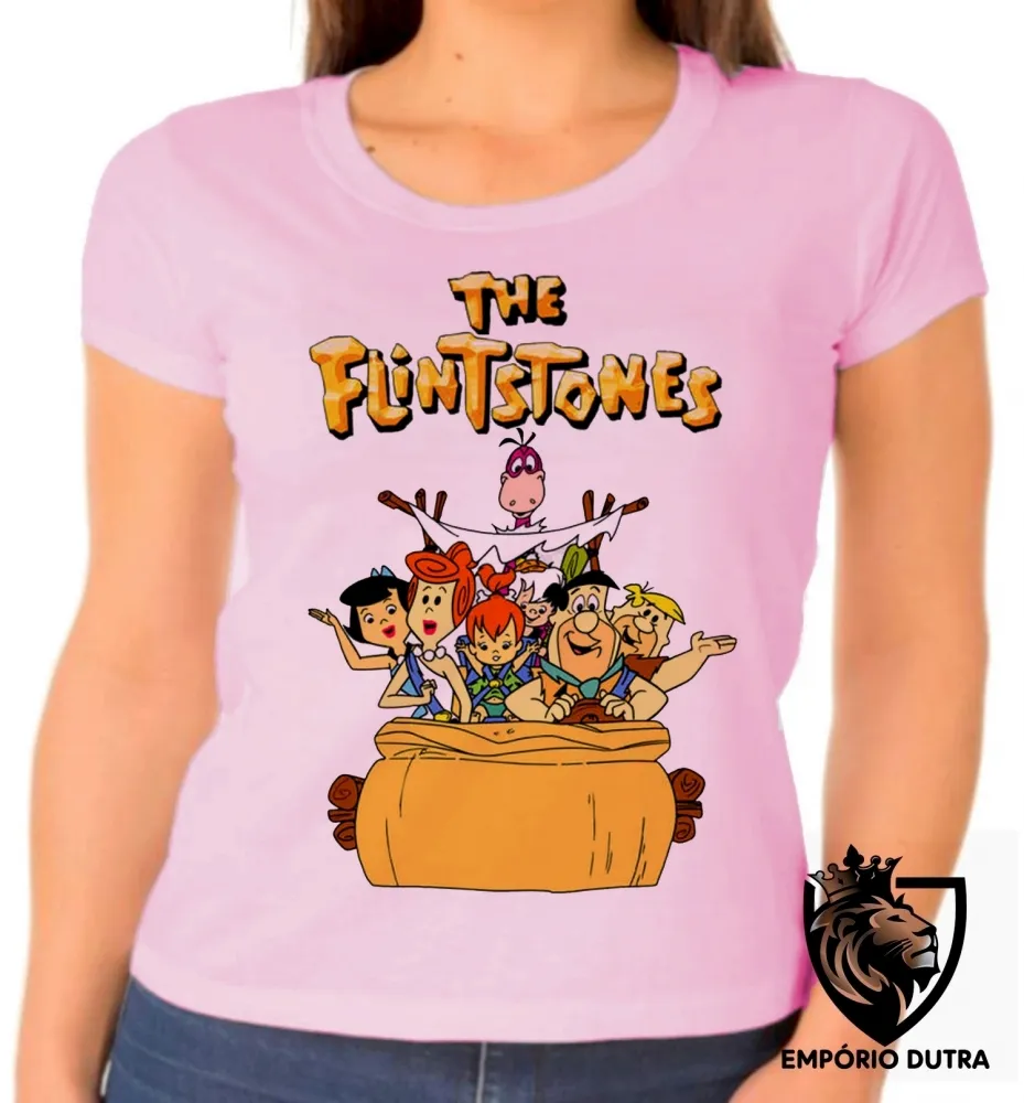 Baby look blusa feminina flinstones the flintstones desenho antigo hanna barbera