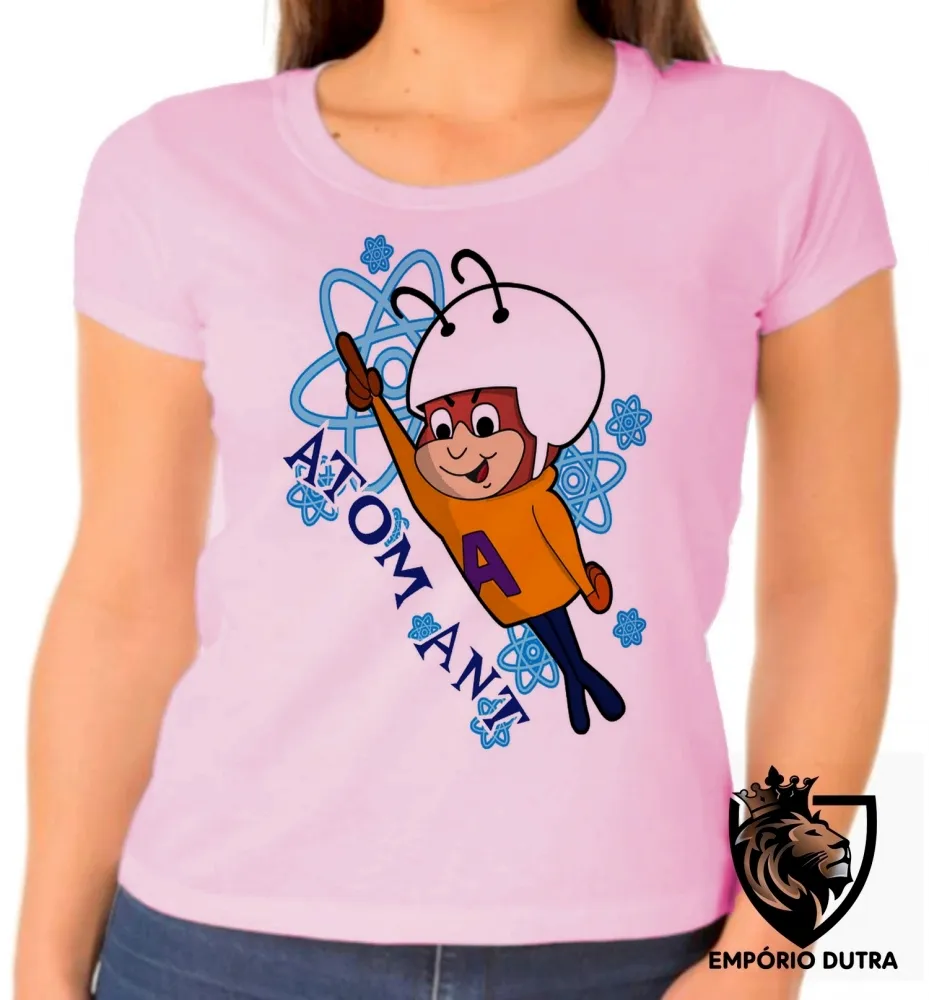 Baby look blusa feminina formiga atomica atom ant desenho antigo hanna barbera