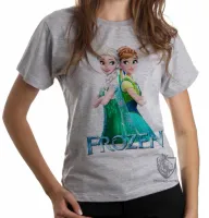 Baby look blusa feminina Frozen Anna Elsa costas - Foto 6