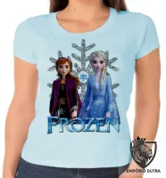 Baby look blusa feminina Frozen Anna Elsa - Foto 2