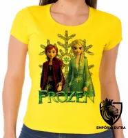 Baby look blusa feminina Frozen Anna Elsa - Foto 3