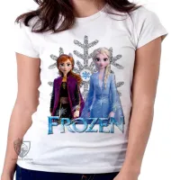 Baby look blusa feminina Frozen Anna Elsa - Foto 5