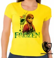 Baby look blusa feminina Frozen Anna Olaf - Foto 3