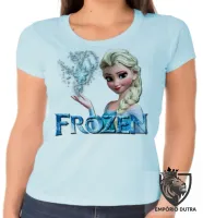 Baby look blusa feminina Frozen Elsa - Foto 2