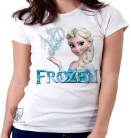 Baby look blusa feminina Frozen Elsa - Foto 5