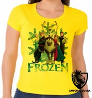 Baby look blusa feminina Frozen floco neve todos - Foto 3