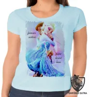 Baby look blusa feminina Frozen forever sisters - Foto 2