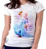Baby look blusa feminina Frozen forever sisters - Foto 5