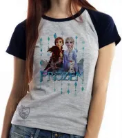 Baby look blusa feminina Frozen Anna e Elsa - Foto 4