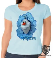 Baby look blusa feminina Frozen Olaf boneco neve - Foto 2