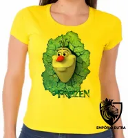 Baby look blusa feminina Frozen Olaf boneco neve - Foto 3