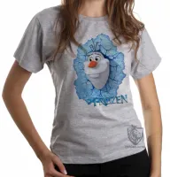 Baby look blusa feminina Frozen Olaf boneco neve - Foto 6