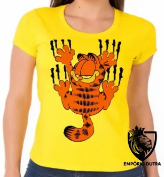 Baby look blusa feminina Garfield arranhar gato cat gatinho - Foto 2