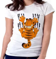 Baby look blusa feminina Garfield arranhar gato cat gatinho - Foto 6