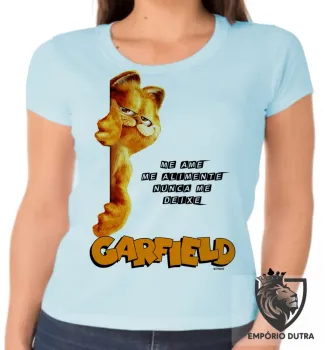 Baby look blusa feminina Garfield me ame gato gordo - Foto 2
