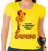Baby look blusa feminina Garfield me ame gato gordo - Foto 3