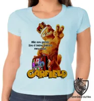 Baby look blusa feminina Garfield não sou gordo gato - Foto 2