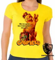 Baby look blusa feminina Garfield não sou gordo gato - Foto 3