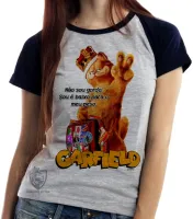 Baby look blusa feminina Garfield não sou gordo gato - Foto 4