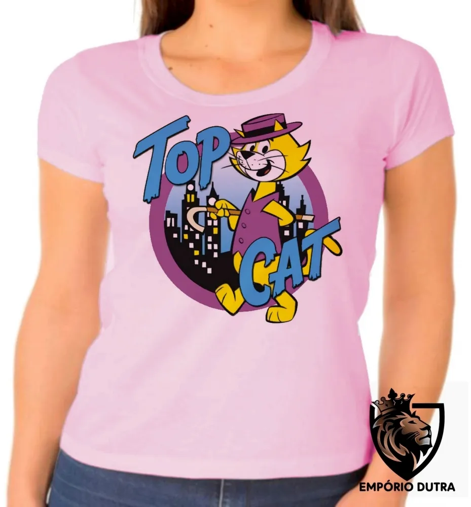 Baby look blusa feminina gato manda chuva gatinho desenho