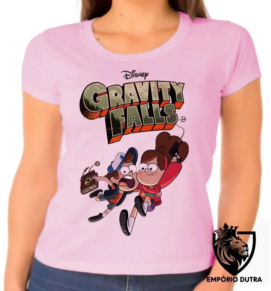 Baby look blusa feminina Gravity Falls arma livro