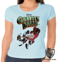 Baby look blusa feminina Gravity Falls arma livro - Foto 2
