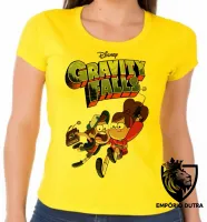 Baby look blusa feminina Gravity Falls arma livro - Foto 3