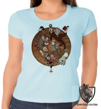 Baby look blusa feminina Gravity Falls círculo todos - Foto 2