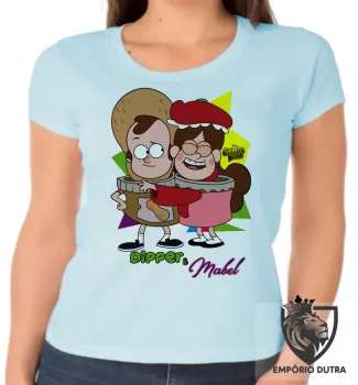 Baby look blusa feminina Gravity Falls Dipper Mabel potes - Foto 2