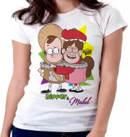 Baby look blusa feminina Gravity Falls Dipper Mabel potes - Foto 4