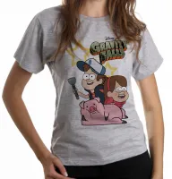 Baby look blusa feminina Gravity Falls estrelas Dipper Mabel - Foto 4