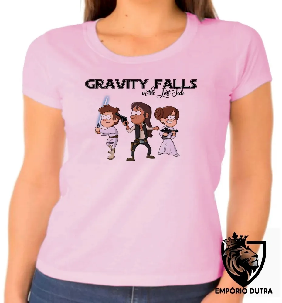 Baby look blusa feminina Gravity Falls in the last Jedi Imagem