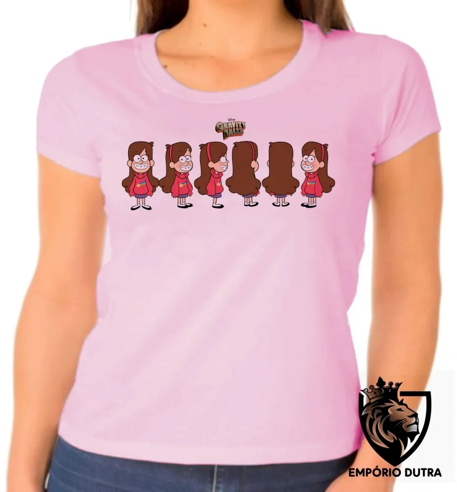 Baby look blusa feminina Gravity Falls Mabel personagem Imagem