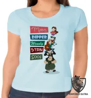 Baby look blusa feminina Gravity Falls nomes pilha - Foto 2