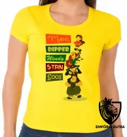 Baby look blusa feminina Gravity Falls nomes pilha - Foto 3