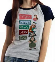 Baby look blusa feminina Gravity Falls nomes pilha - Foto 4