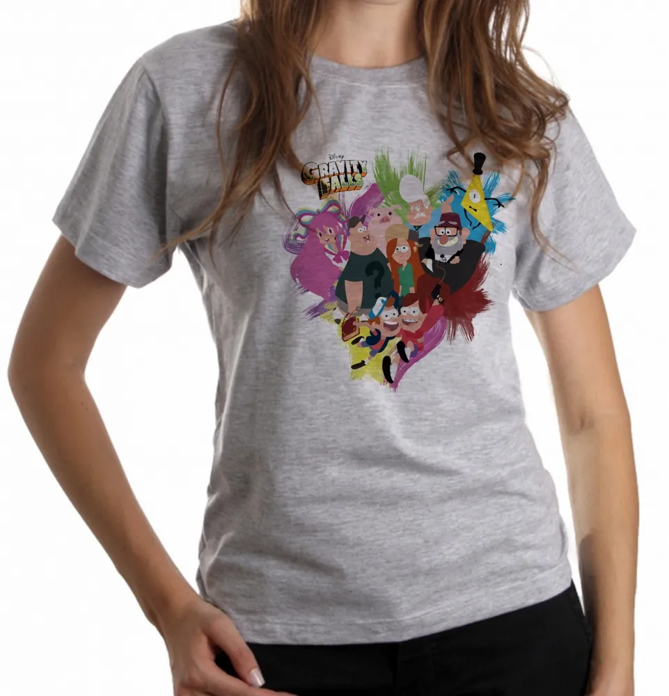 Baby look blusa feminina Gravity Falls todos personagens