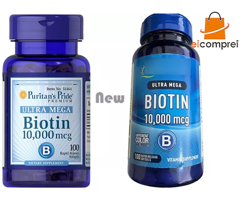 Biotin 10.000mcg 100 Softgel Puritan's Pride Eua Imagem