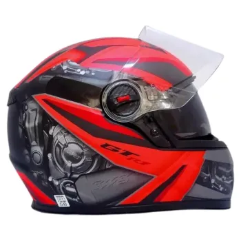 Capacete FW3 GTX GT-R1 Preto Fosco Vermelho c/ vis interna - Foto 2