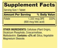 Folate 1,333mcg  Spring Valley DFE (Folic Acid 800 mcg) C/400 Tablets - Foto 3