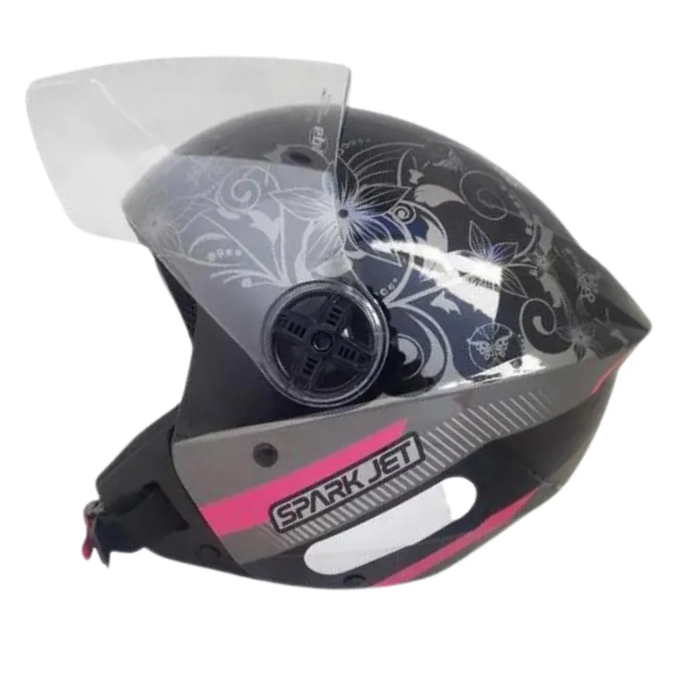 Capacete EBF Spark Jet Floral rosa Imagem