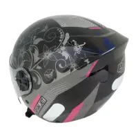 Capacete EBF Spark Jet Floral rosa - Foto 2