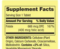 Folate 666mcg  Spring Valley DFE (Folic Acid 400 mcg) C/250 Tablets + Frete Grátis - Foto 4