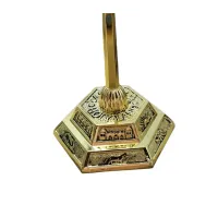 Menorá Quadrada Castiçal 7 Pontas Dourada 17 cm  - Foto 3