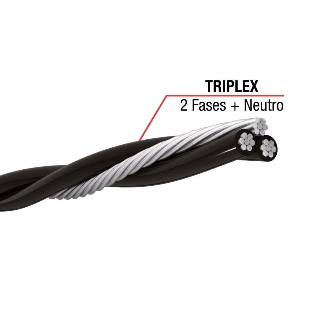  Cabo Alumínio Multiplex Triplex 35mm Com Neutro Nu Imagem