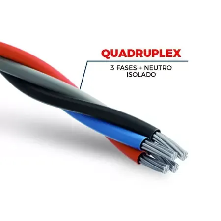  Cabo Aluminio Multiplex Quadriplex 16mm com Neutro Nu