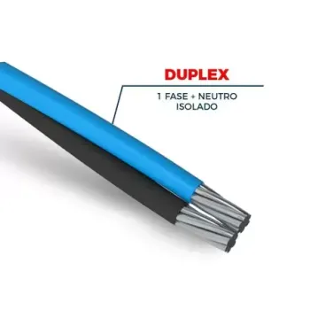 Cabo Alumínio Multiplex Duplex 10mm Neutro Isolado