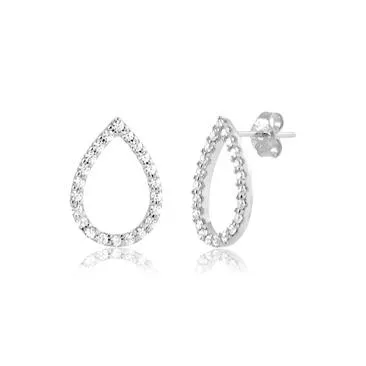 Brinco de prata com zircônias  - 261760