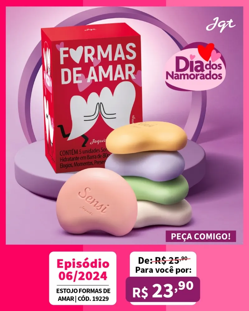 Estojo de Sabonete Hidratante  em Barra Formas de Amar 