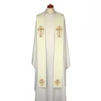 Estola Com Bordado Cruz 8 Cores Litúrgicas